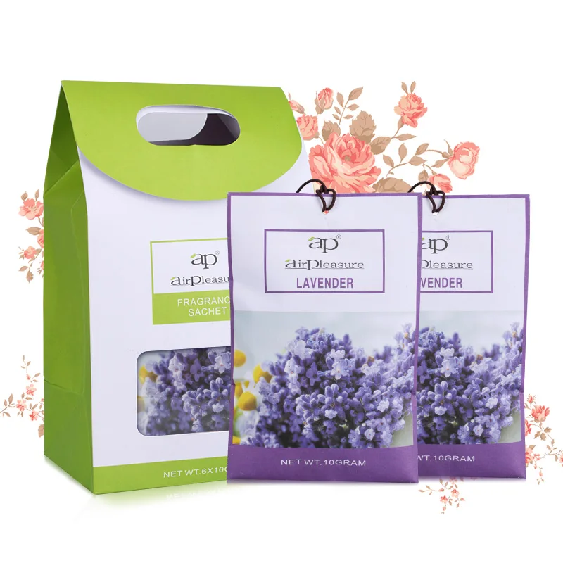 Wholesale 10g Aroma Shangrila Clean air Lemon Scented Wardrobe Drawer Perfume Sachet Bag Scented Sachets Set