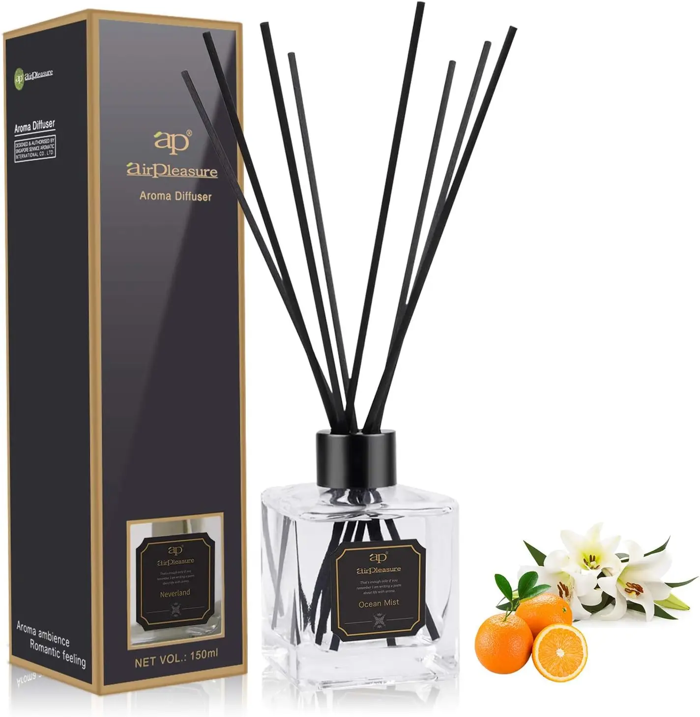 Factory New Design High Quality Home 150ml Aroma Bloom Diffuser Reed Diffuser with Rattan Stick