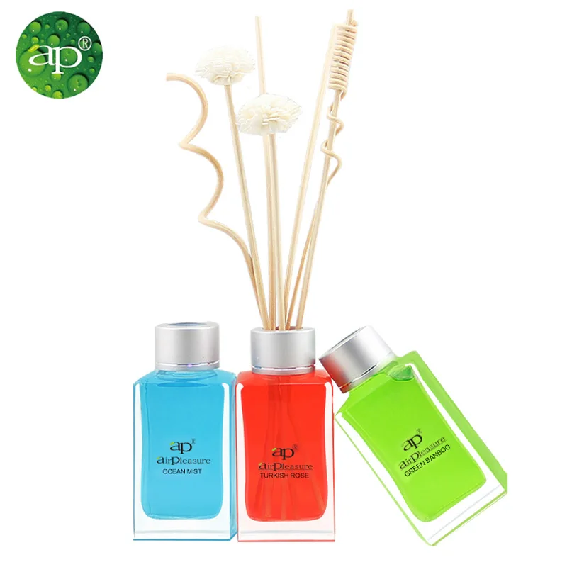 Private Label 100ml Aromatherapy Volatile Perfume Flat Black air Freshener Bottle Reed Wooden Diffuser