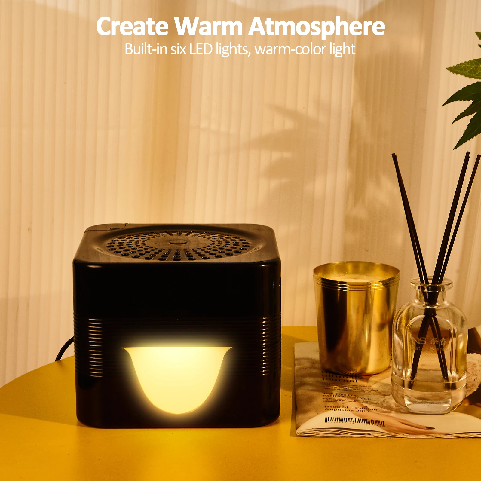 Custom 1.3L Square Shape Air Revitalizer Profesional Aromatic Humidifier Smart Led Fragrance Essential Oil Aroma Diffuser