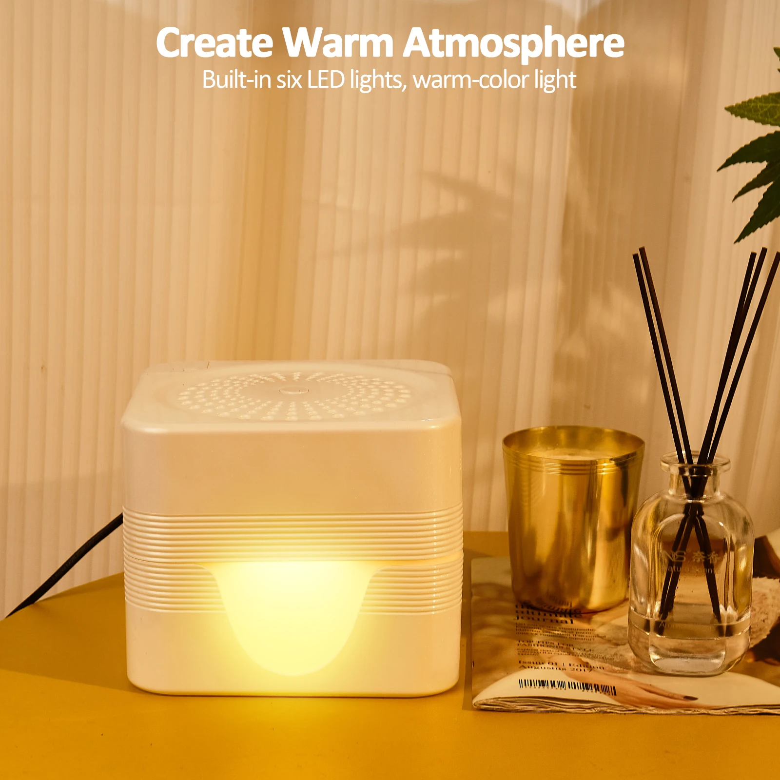 Custom 1.3L Square Shape Air Revitalizer Profesional Aromatic Humidifier Smart Led Fragrance Essential Oil Aroma Diffuser