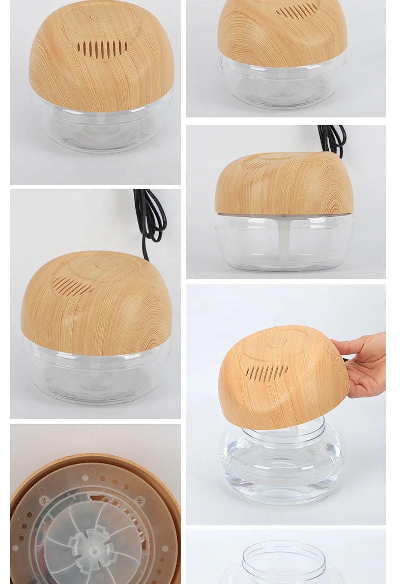 Portable Home Purifier Portable Wireless Cool Mist Apple-Shape Wood Grain Ultrasonic Aroma Air Purifier