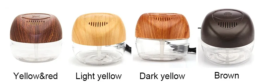 Portable Home Purifier Portable Wireless Cool Mist Apple-Shape Wood Grain Ultrasonic Aroma Air Purifier