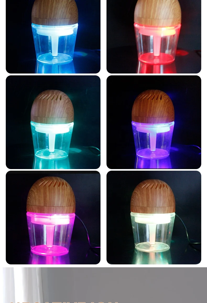 Custom Logo Mini Silent 4 in 1 Car Air Humidifiers 3 in 1 With Colorful Lights Aromatherapy Small Air Purifier