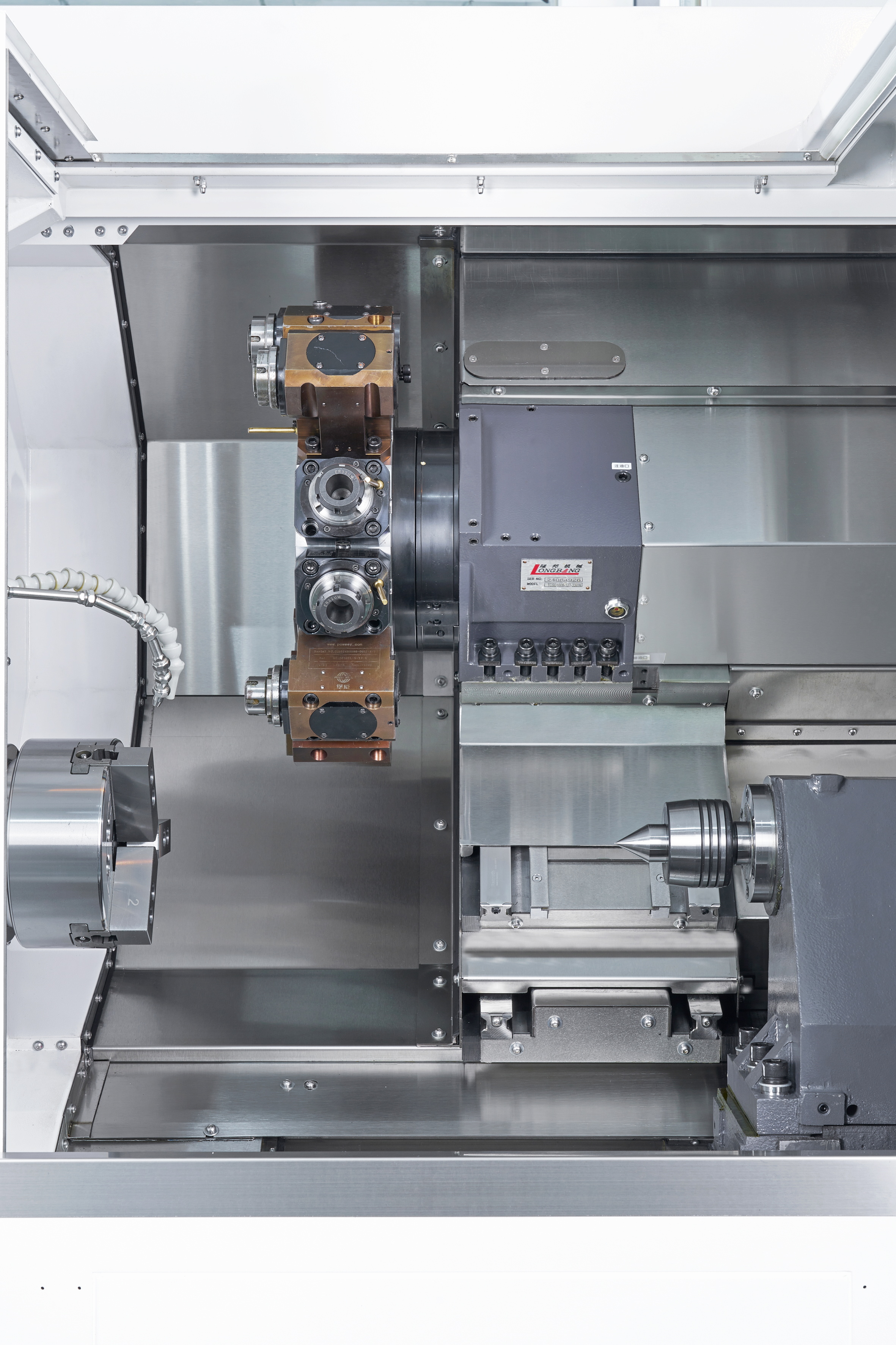 Interpolated Y-axis cnc lathe with tailstock