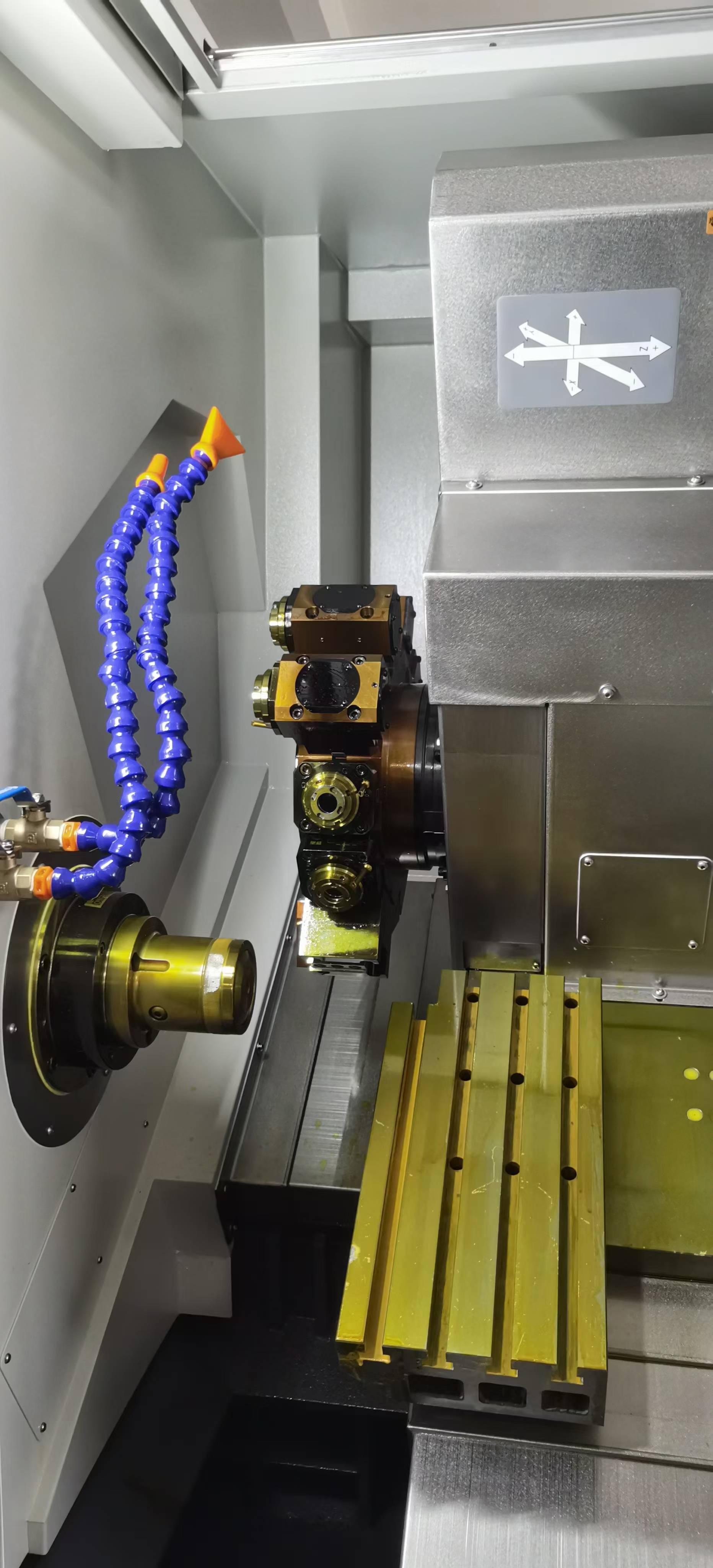 Slant Bed CNC Turning Center with Live Tool Turret and Gang Type
