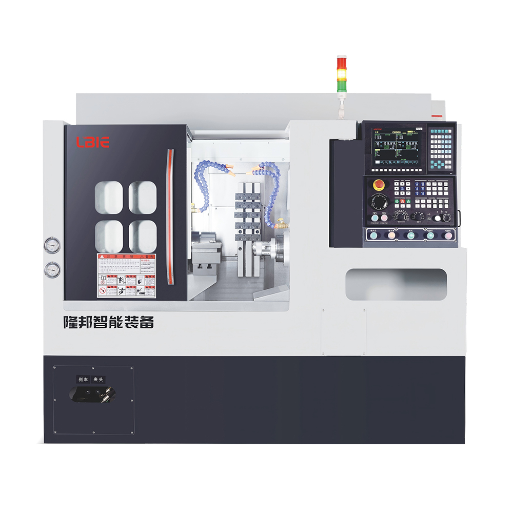 Double-Spindle Lathe with Vertical and Horizontal Gang Tool Carriers