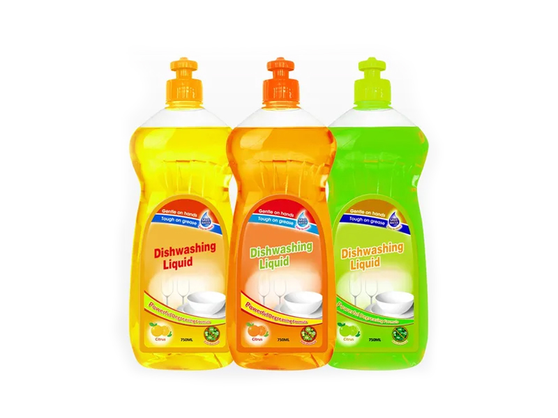 Dish washing liquid With lemon perfume in yellow color