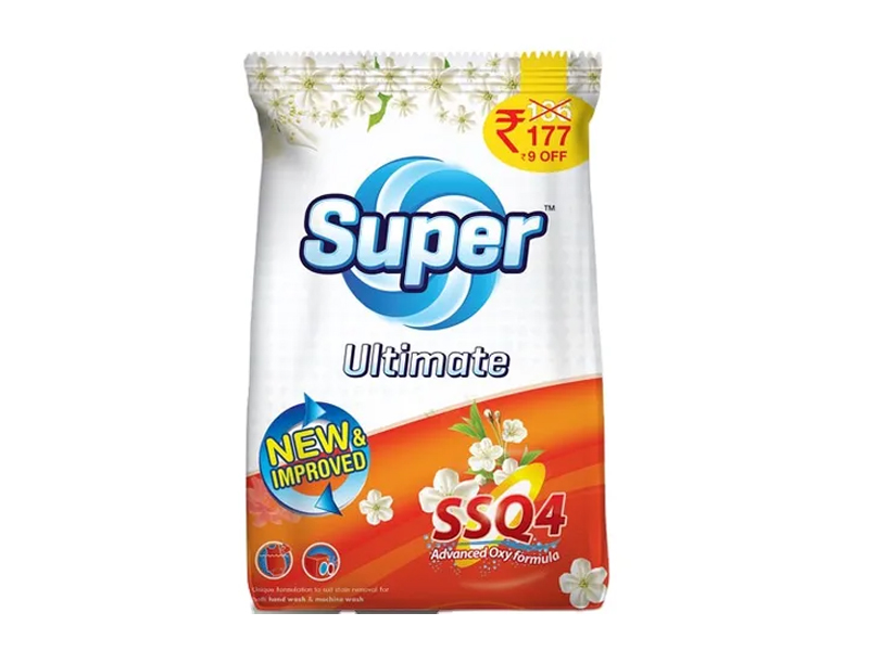 Small sachets package nonphosphate powder detergent