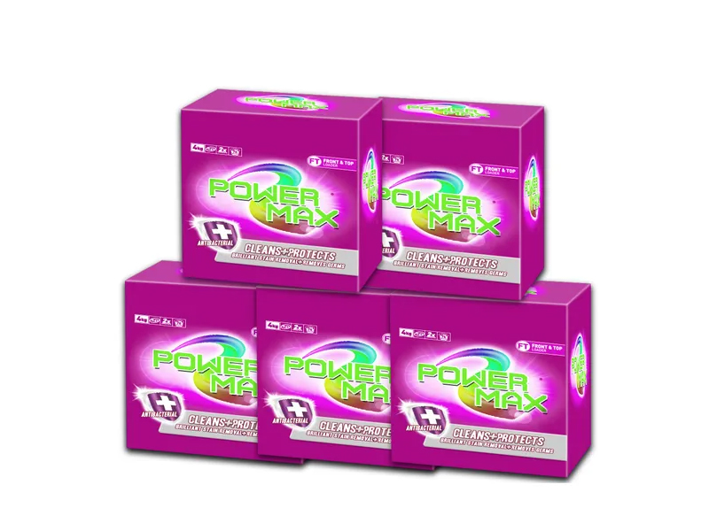 Paper box package detergent powder with fragrant flowers