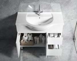 Mdf Bathroom Integrated Sink Freestanding Vanity