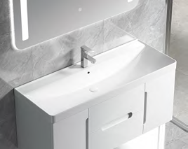 Plywood Bathroom Cabinet With Mirror And Lights