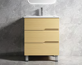Plywood Bathroom Vanity With Mirror Cabinet