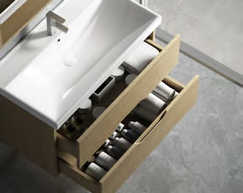 Plywood Bathroom Drawer Vanity With Mirror Cabinet