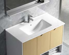 Mdf Single Bathroom Mirror And Cabinet With Doors