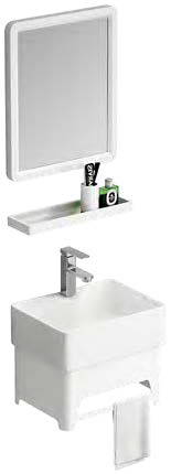 wall mounted bathroom vanity with sink and mirror