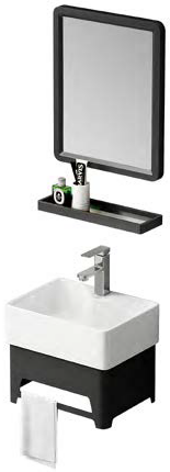 wall mounted bathroom vanity with sink and mirror