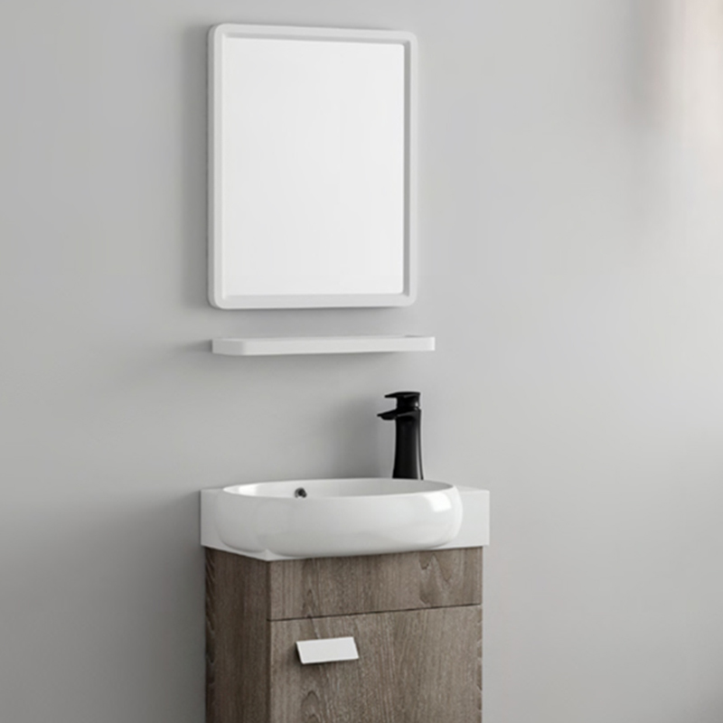 Plywood Mirrored Bathroom Vanity With Door