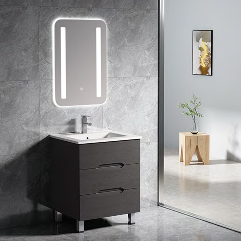 Plywood Bathroom Cabinet With Mirror And Lights
