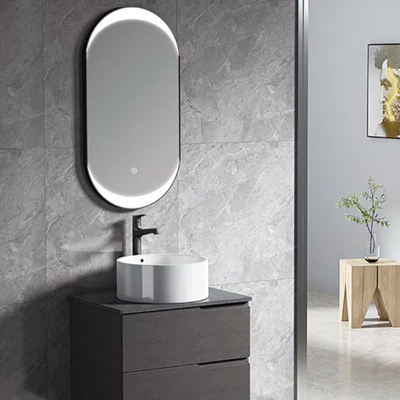 Plywood Mirrored Bathroom Vessel Sink Vanity