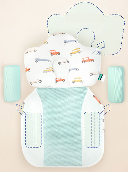 crib anti roll pillow