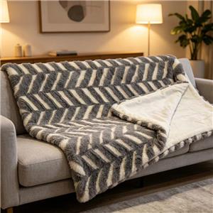 Coperta in pile jacquard cationico a doppio strato
