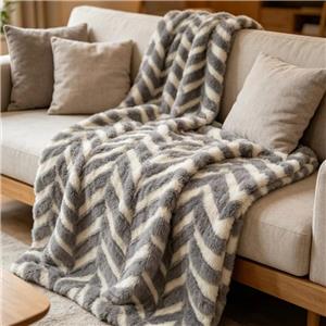 Coperta in pile jacquard cationico a doppio strato