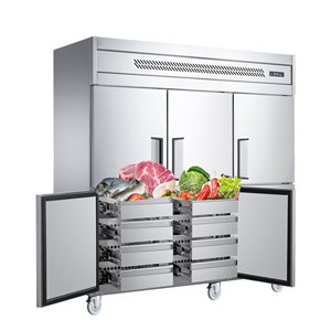 Big commercial kitchen 6 doors freezer with drawers