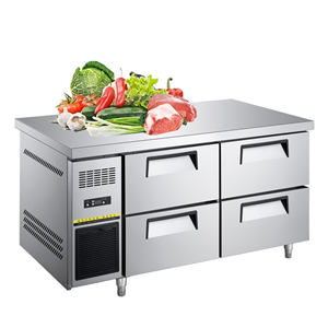 commercial 4 doors reach in freezer with drawers