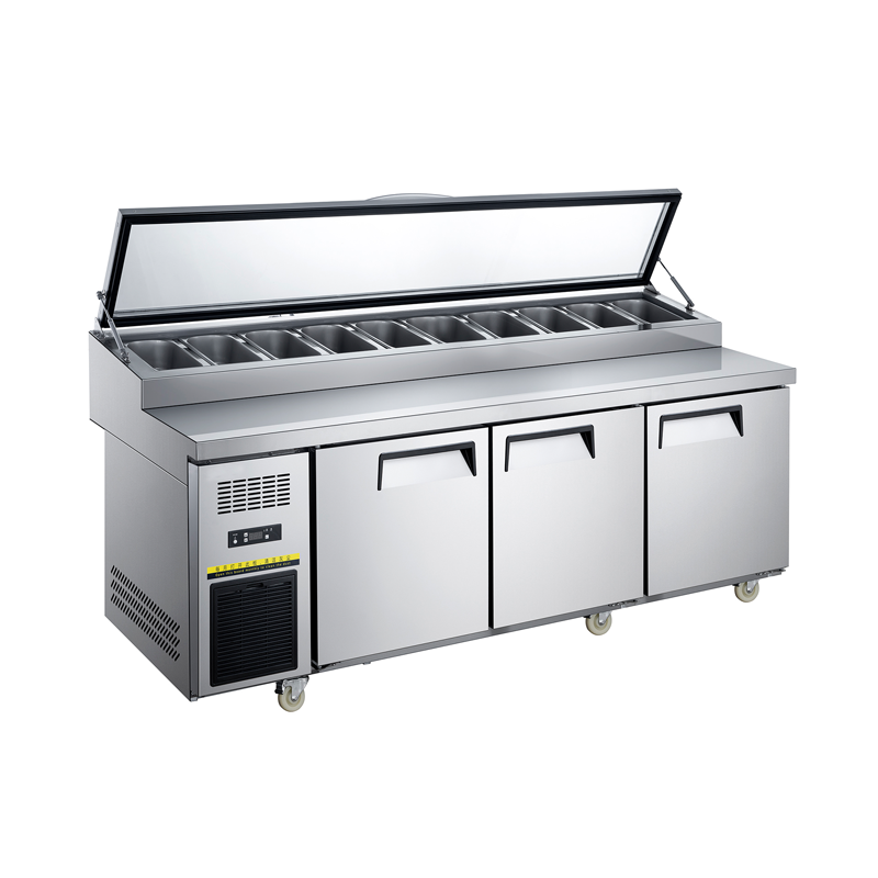 pizza salad sandwich prep table refrigerator