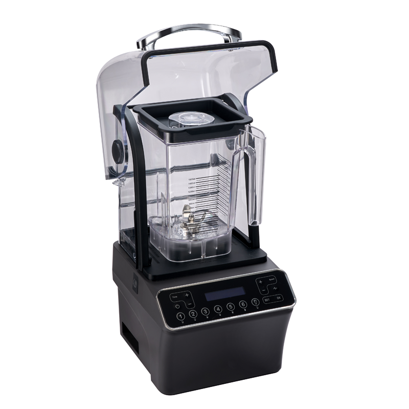 commercial blender with soundproof shield for kitchen
