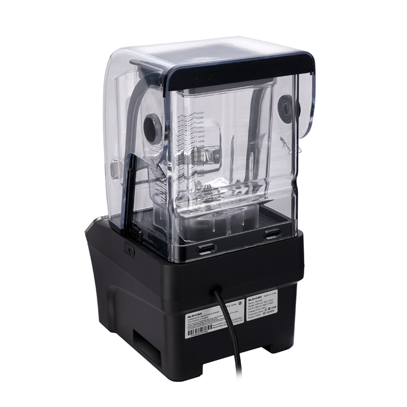 commercial blender with soundproof shield for kitchen