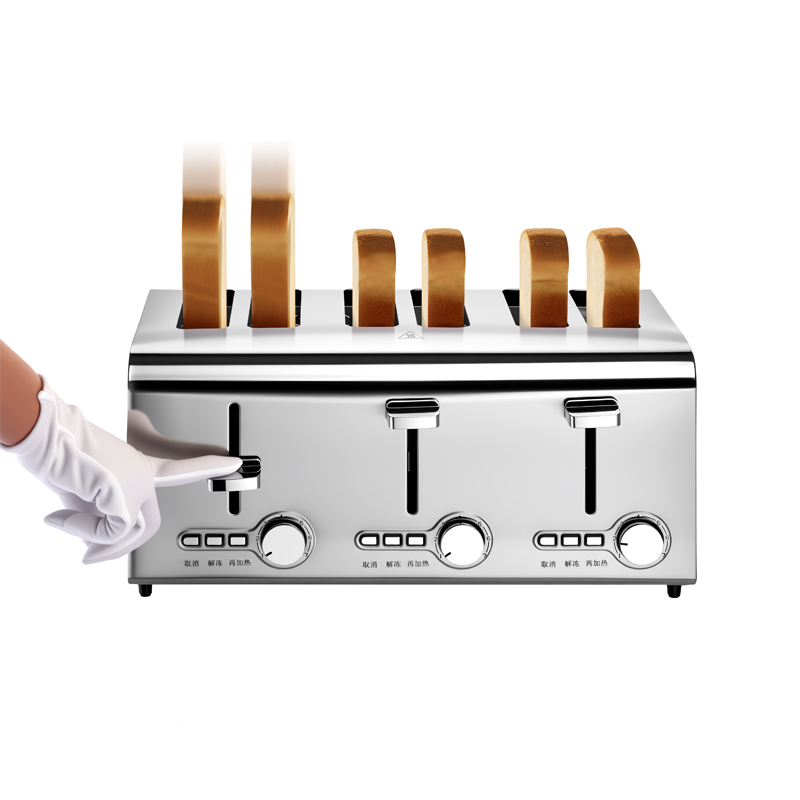 commercial stainless steel 6 slices toaster