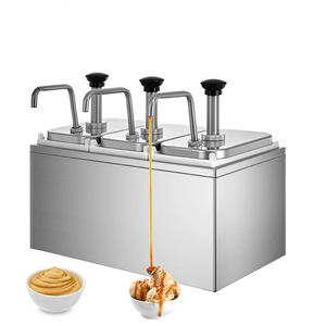 commercial 3 head stainless steel condiment pump station