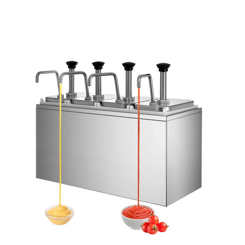 manual 4 head stainless steel jam dispenser