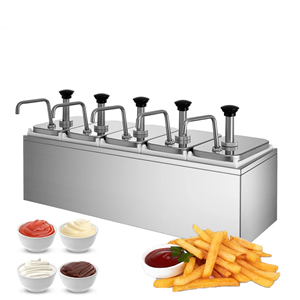 multiple flavor 5 head stainless stee condiment dispenser