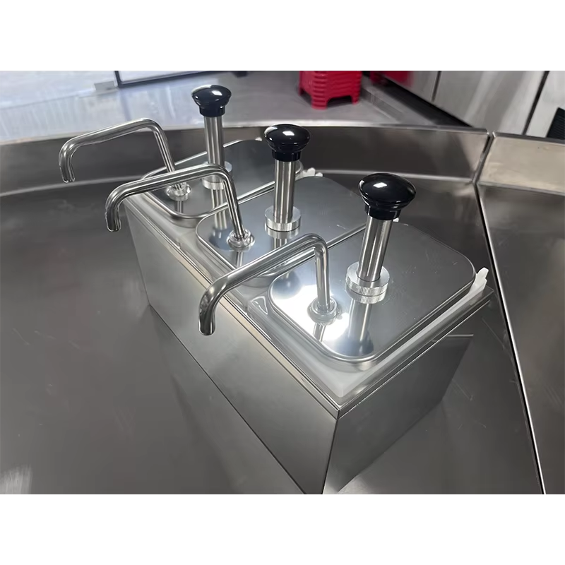 commercial 3 head stainless steel condiment pump station