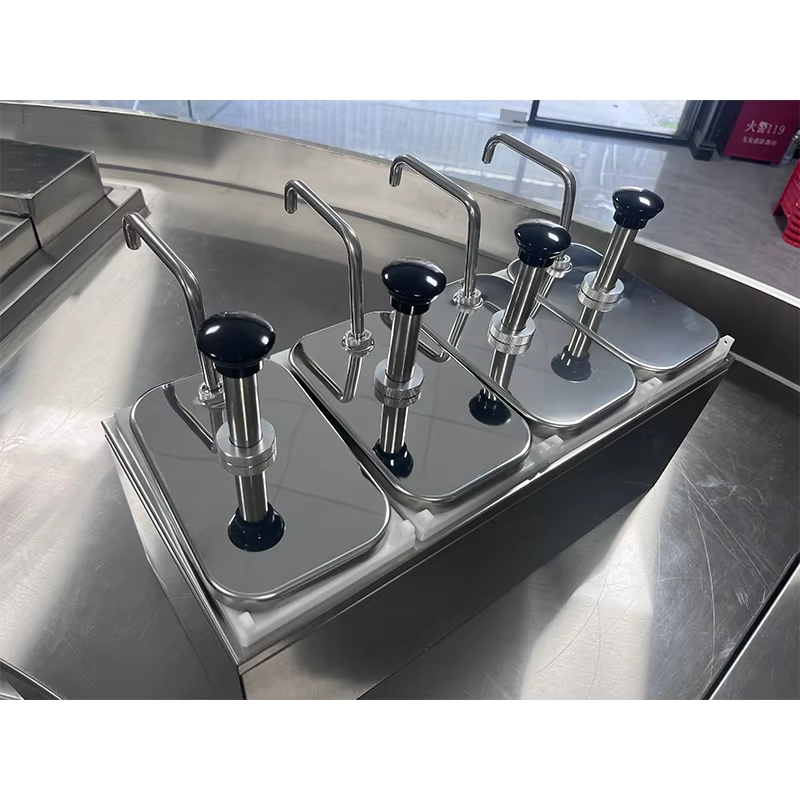 manual 4 head stainless steel jam dispenser