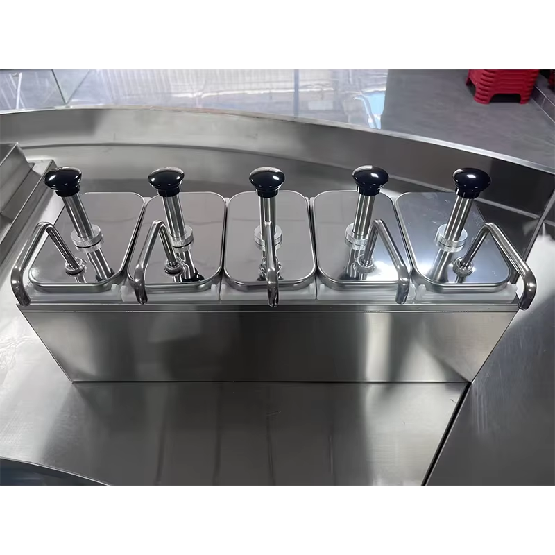 multiple flavor 5 head stainless stee condiment dispenser