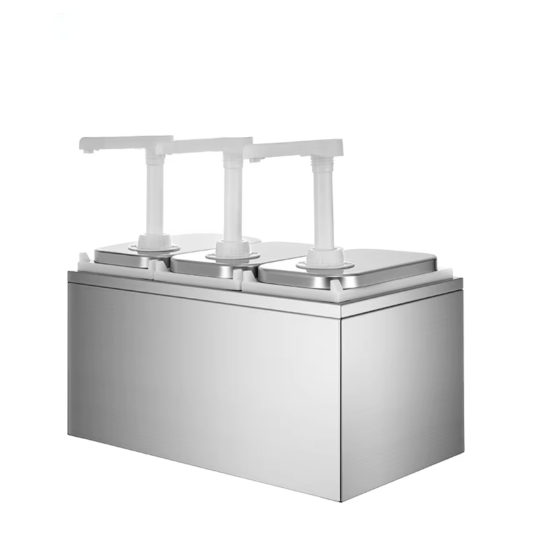 hand press 3 head plastic burger sauce dispenser