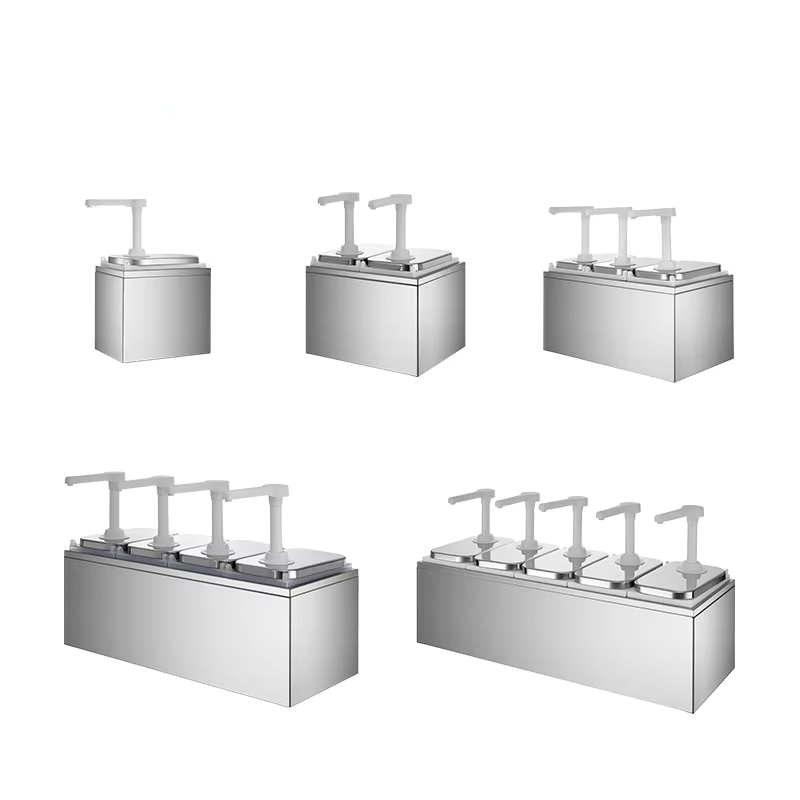 hand press 3 head plastic burger sauce dispenser