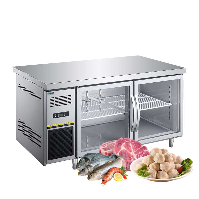 commercial 4 doors reach in freezer with drawers