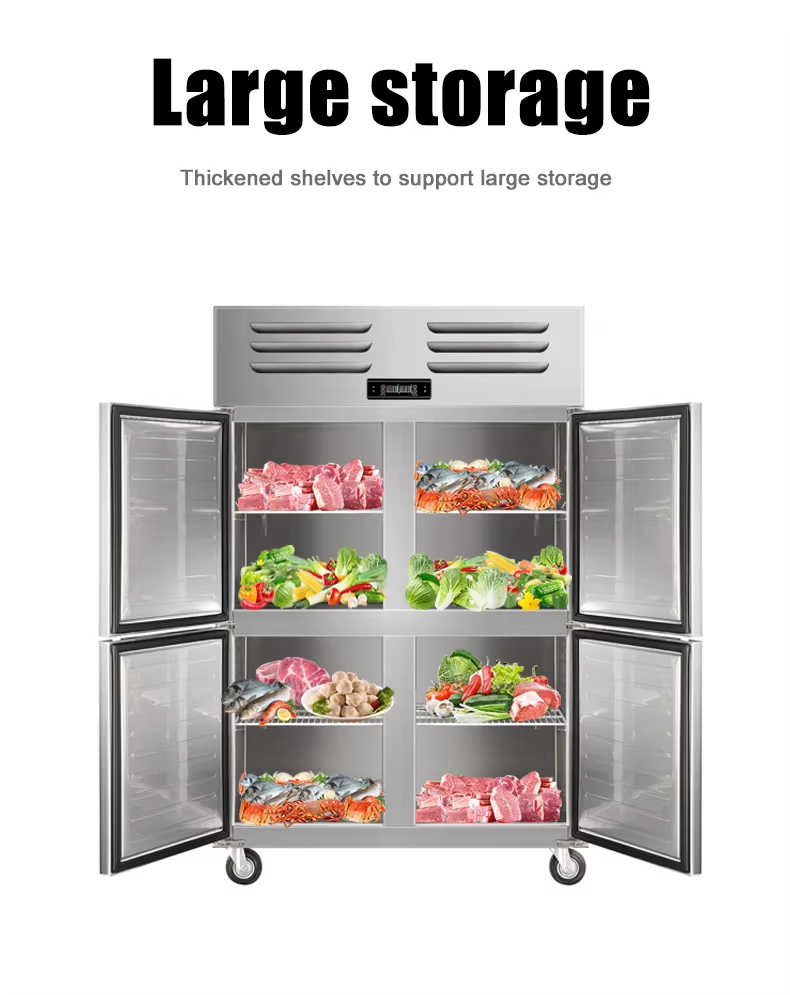 Big commercial kitchen 6 doors freezer with drawers
