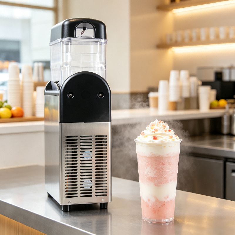 Large Capacity Single Tank Slush Machine with Built-in Blender | Soft Juice Ice Cream Frozen Smoothie Maker