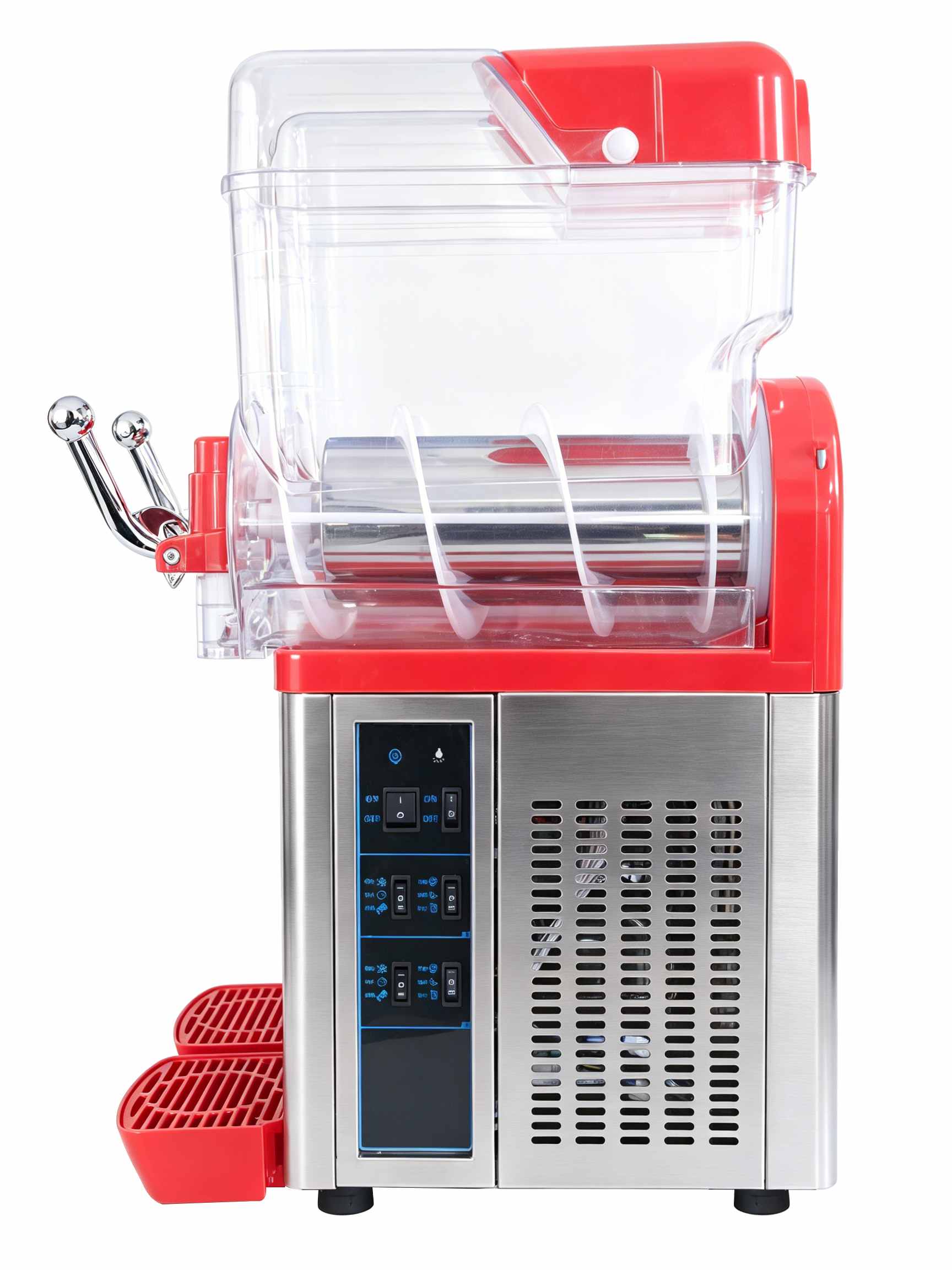 Commercial Dual Tanks Slush Machine | Built-in Blender for Smooth Slushies, Frozen Beverages & Smoothie Making