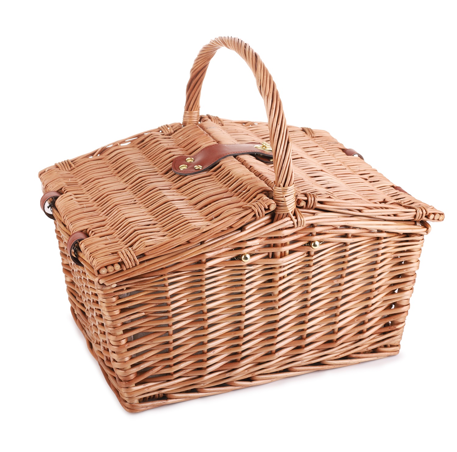 Wicker Basket for 4 Person with accessories inside