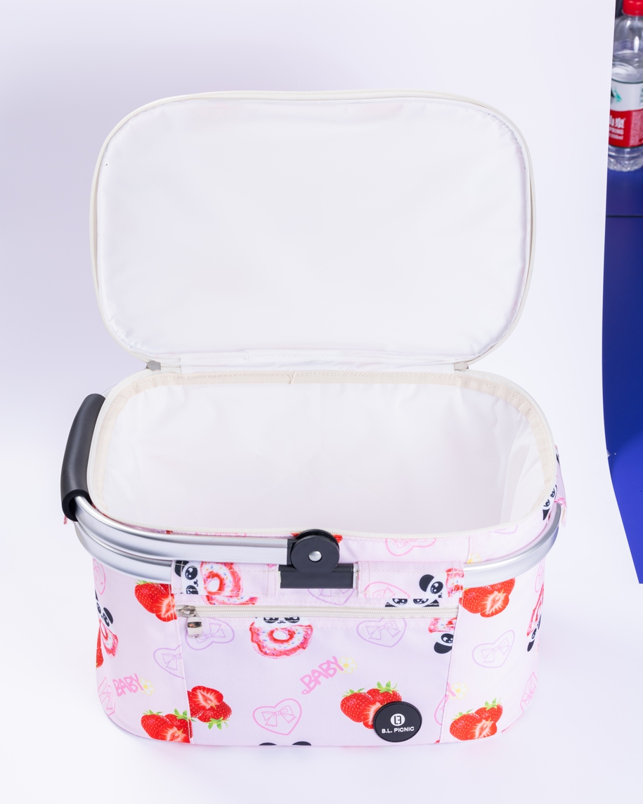 Cooler Basket Aluminum Carrying Handle PEVA Lining