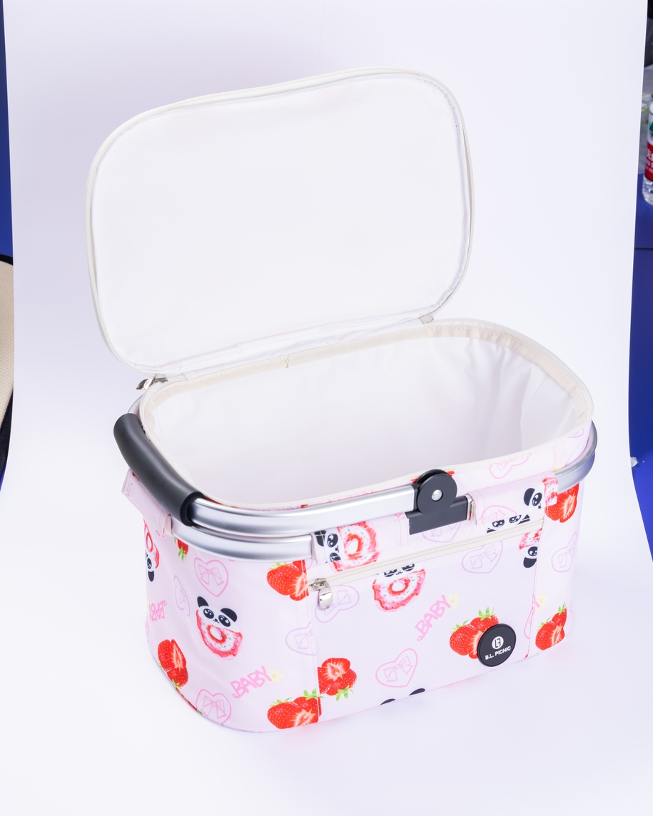 Cooler Basket Aluminum Carrying Handle PEVA Lining