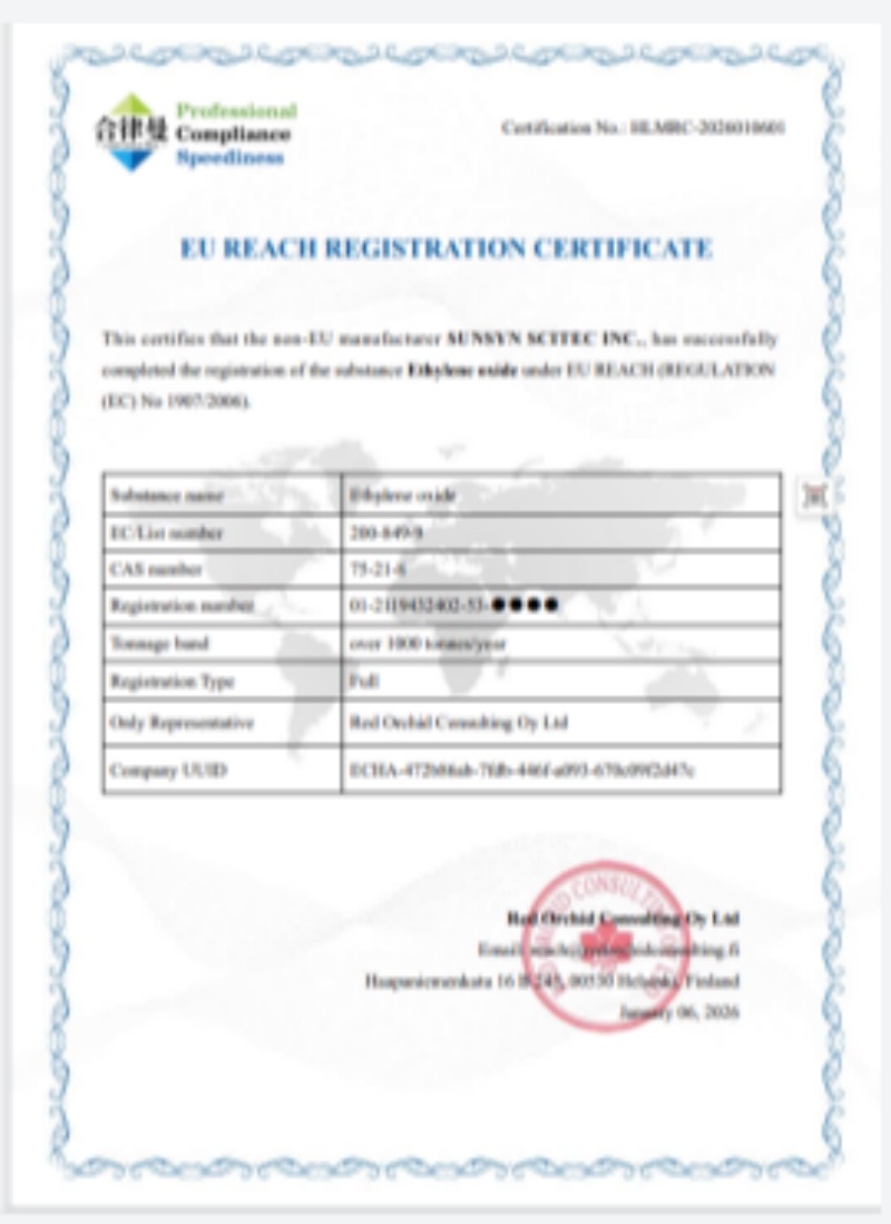 REACH certificate