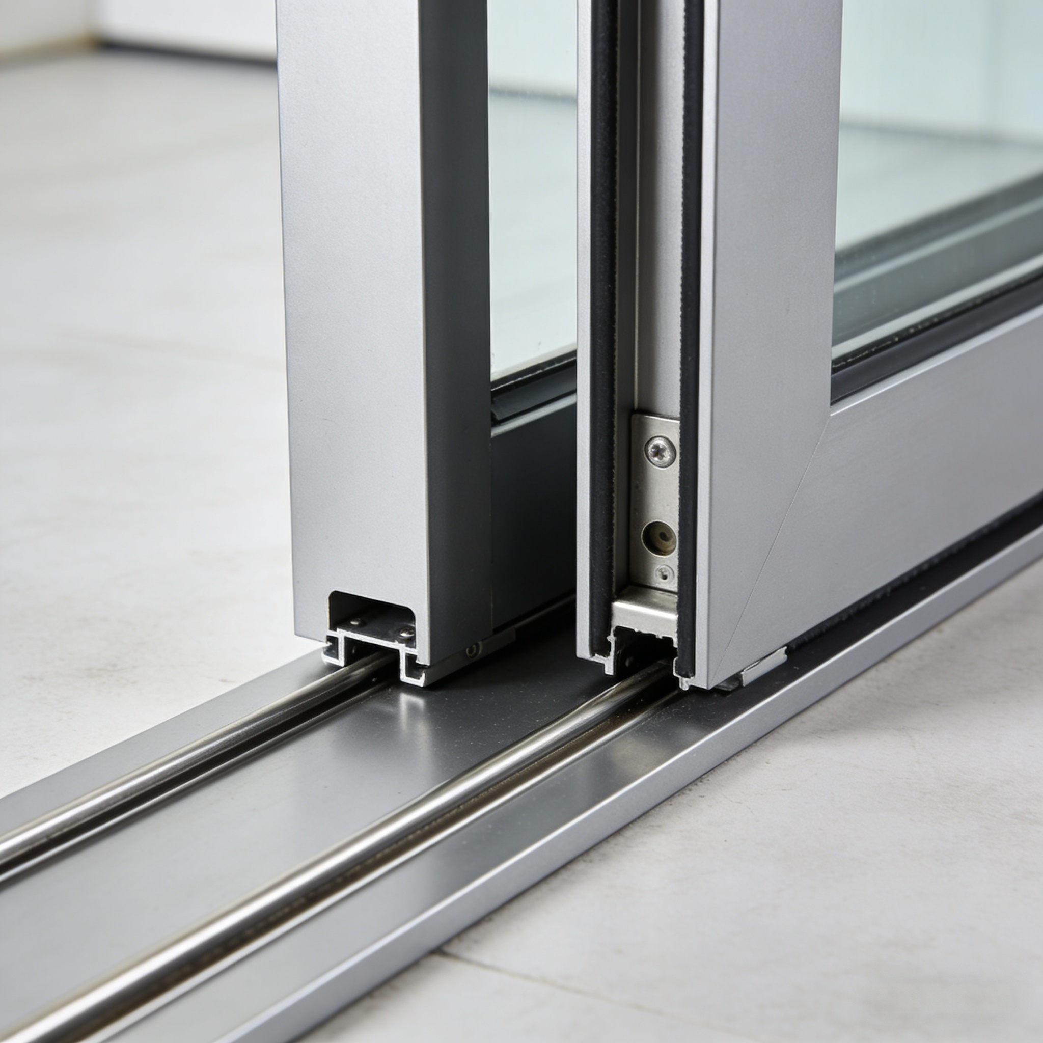 Tempered Glass Ultra-narrow Aluminum Pocket Door